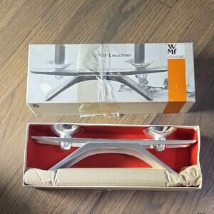 MCM WMF Ikora Kurt Radtke Silver Candle Holder With Taper Candles